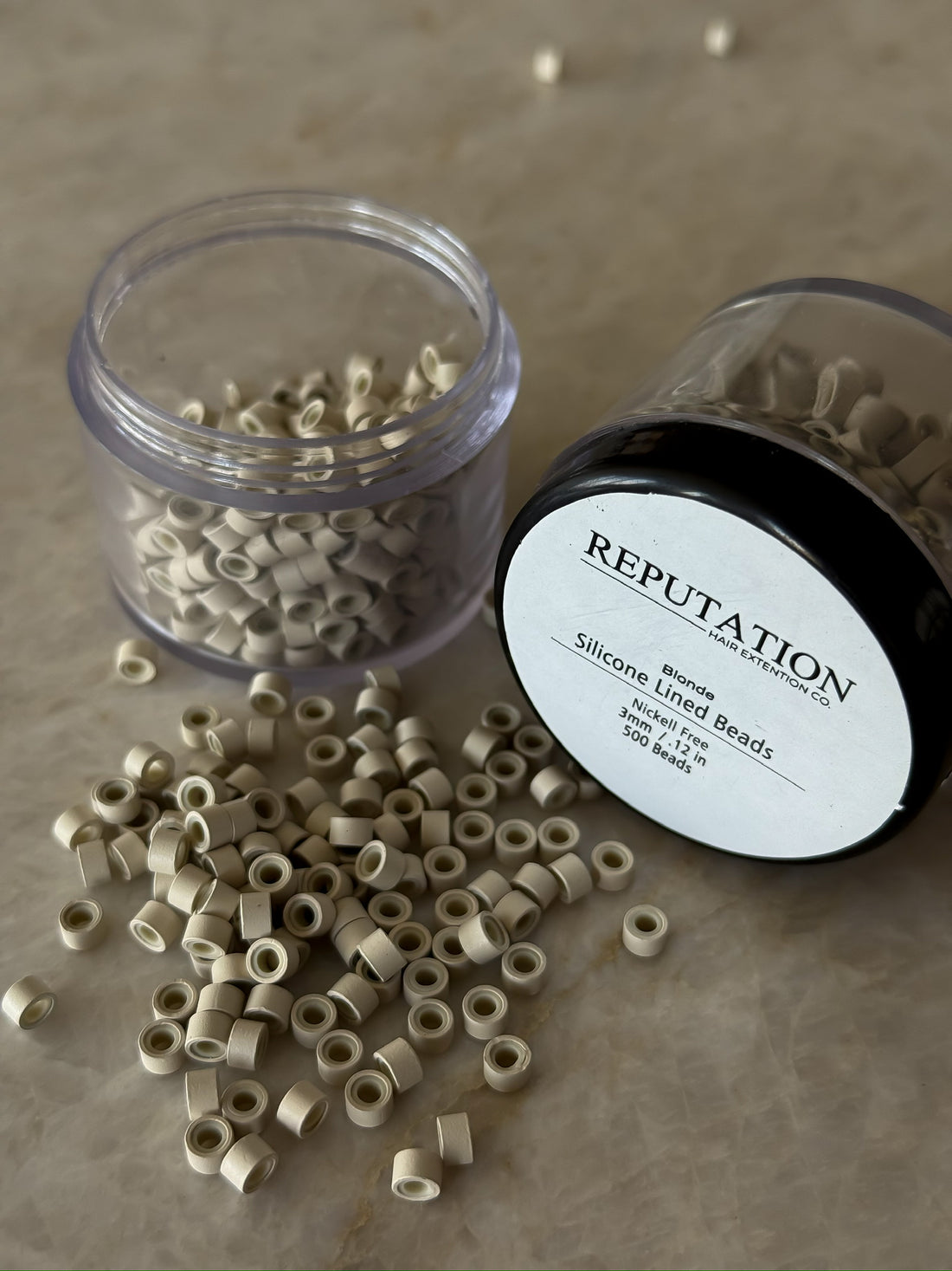 3mm silicone lined beads (nickel free)
