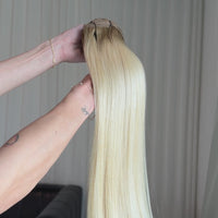 Rooted Warm Blonde 20" Laced Clip In Extensions