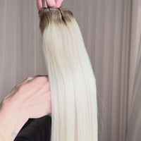 Rooted Beige 20" Laced Clip In Extensions